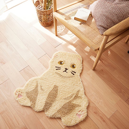 「スコスワリ」ラグ・マット 72cm×70cm ｜#38 クリーム